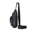 Sac de poitrine cuir noir homme GLADIOR