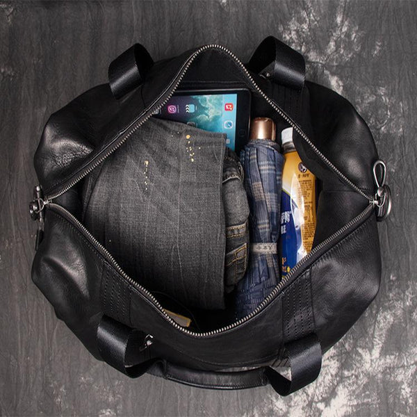 Sac de voyage cuir noir homme GLADIOR