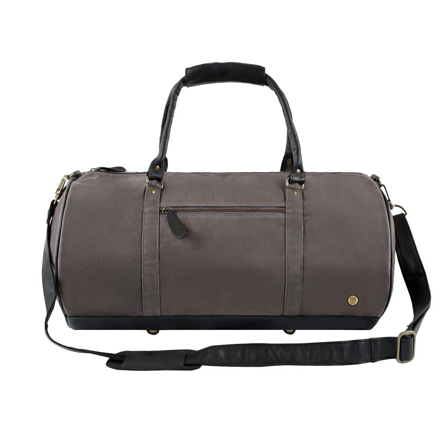 Sac de sport gym toile grise cuir noir homme GLADIOR